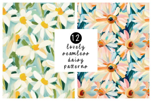 12 Seamless Daisy Patterns