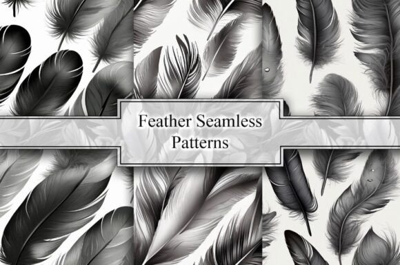 Black White Feathers Seamless Patterns: A Versatile Design Element for Creatives and Businesses