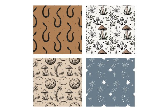 Boho Mystical Seamless Patterns: Elevating Design with Ethereal Nature