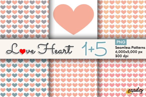 Coral Hearts Patterns for Creative Projects
