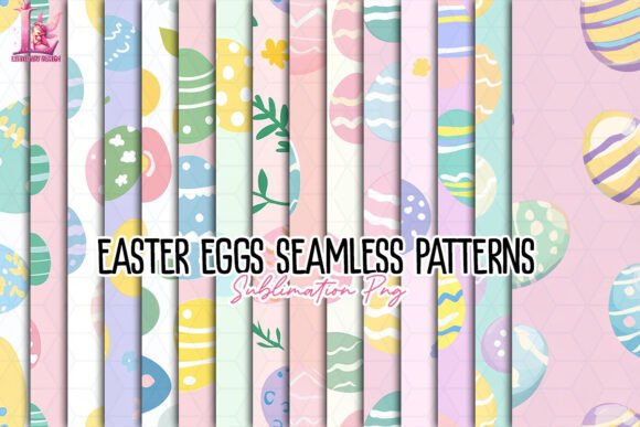 Easter Eggs Seamless Patterns Clipart