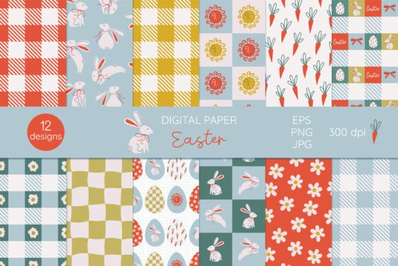 Easter Seamless Patterns Digital Paper