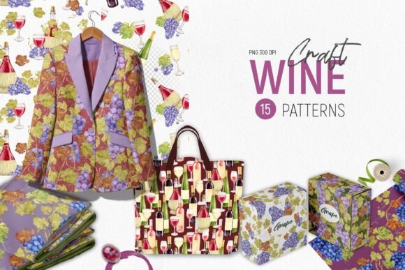 Evaluating Craft WINE Watercolor Patterns for Professional and Personal Wine Branding Needs