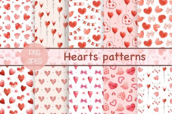 Hearts Seamless Patterns for Creative Projects