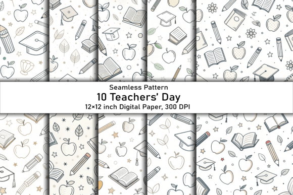 Minimalist Teachers’ Day Patterns: Elevating Digital Designs for Educators and Creators