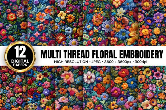 Multi Thread Floral Embroidery Patterns: A Digital Resource for Creative Projects