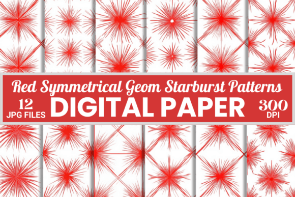Red Symmetrical Geom Starburst Patterns