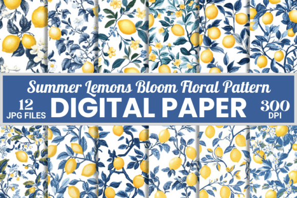 Summer Lemons Bloom Floral Patterns