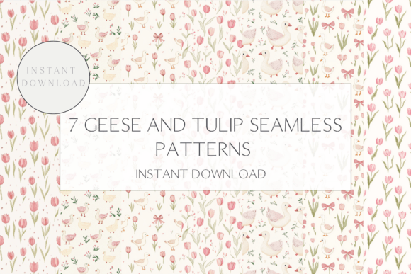 Tulip and Geese Seamless Patterns: A Creative Asset for Modern Designers