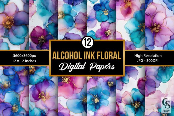 Unlocking Creativity: The Magic of Alcohol Ink Flowers Seamless Patterns for Digital Crafting