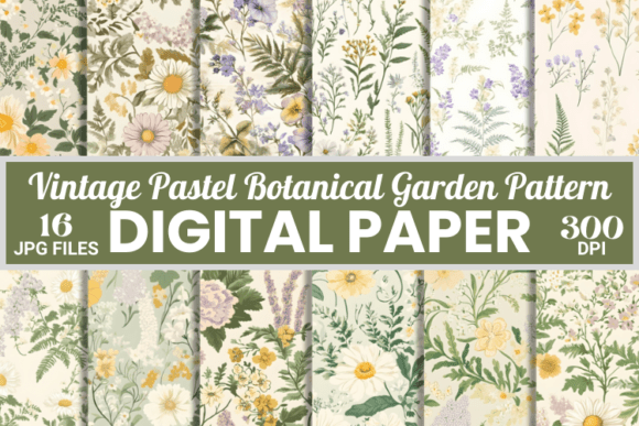 Vintage Pastel Botanical Garden Patterns